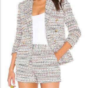 L’Agence Kenzie Women's Multicolor Tweed Blazer Jacket